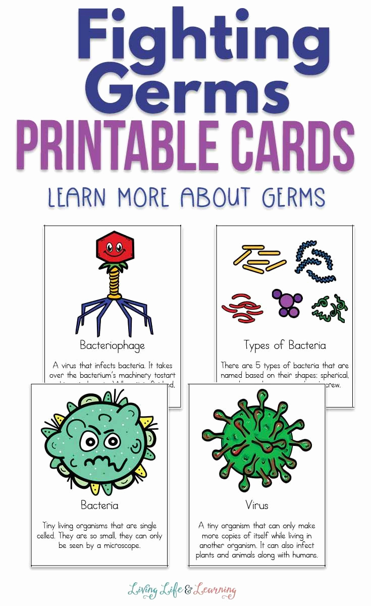 Germs Worksheets for Kindergarten New Fighting Germs Printable Cards In 2020