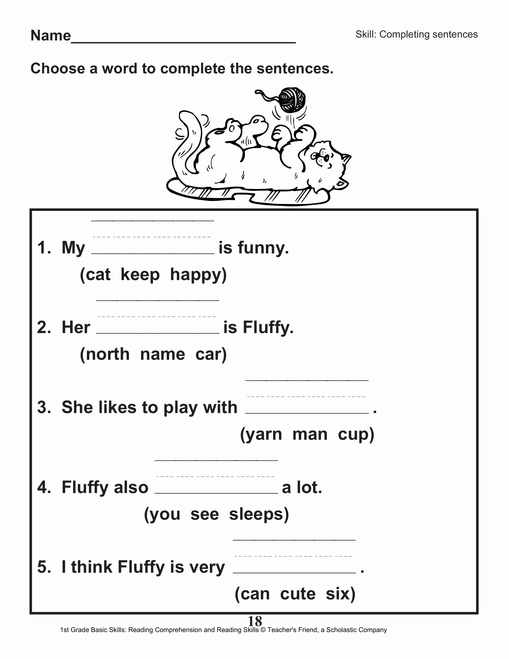 Grammar Worksheet 1st Grade Elegant 40 Scholastic 1st Grade Reading Prehension Skills