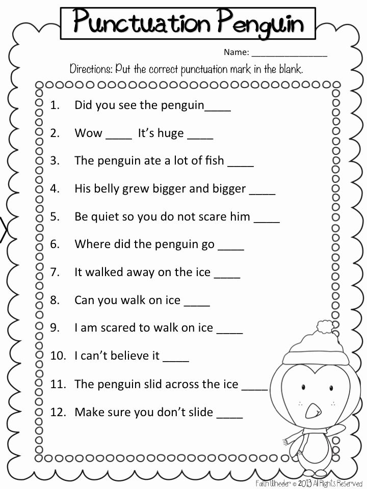 Grammar Worksheet 1st Grade New 15 Best Of Sentence Punctuation Worksheets
