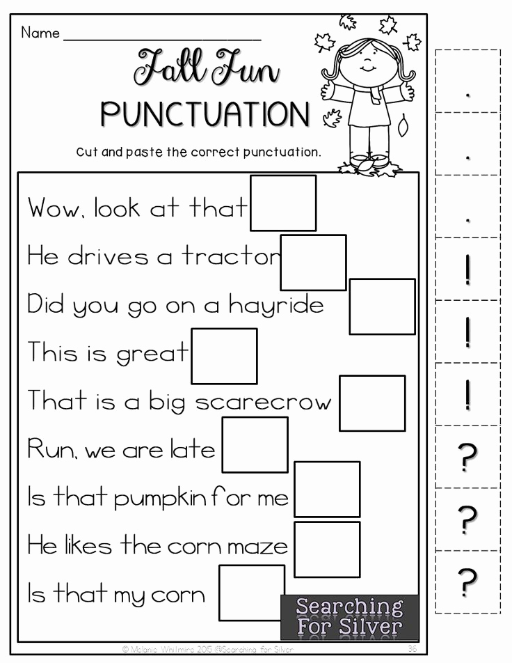 Grammar Worksheet First Grade Fresh Fall Punctuation and Lots Of Other Fun and Hands On No