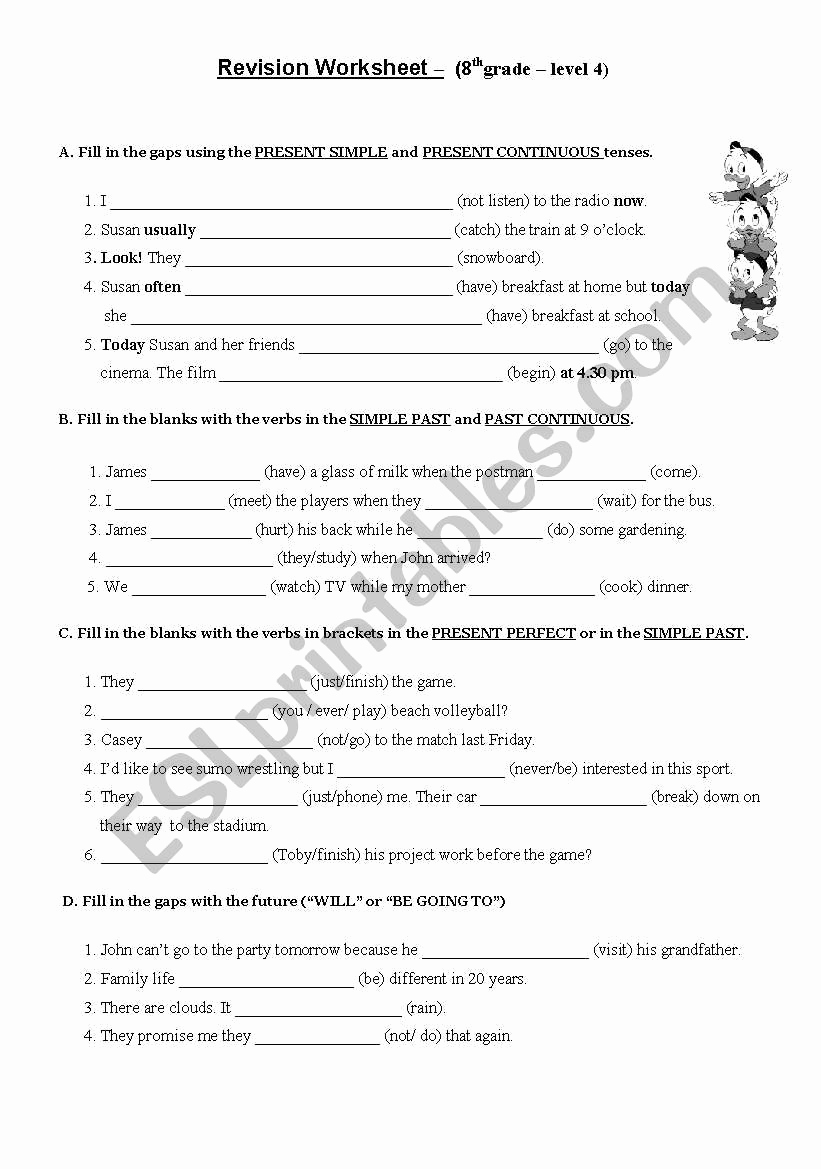 Grammar Worksheets for 8th Graders Luxury Grammar Revision Worksheet 8th Grade Esl Worksheet by