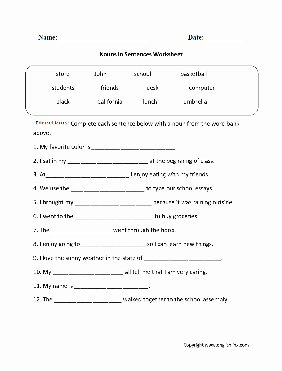 Grammar Worksheets for 8th Graders New Parts Speech Worksheets 8th Grade