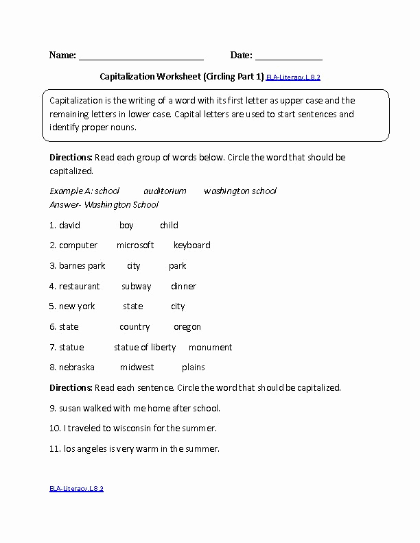 Grammar Worksheets for 8th Graders Unique 8th Grade Mon Core Language Worksheets