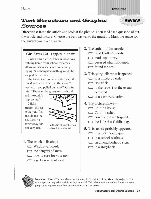 Graphic sources Worksheets Unique Text Structure and Graphic sources Worksheet for 2nd 3rd