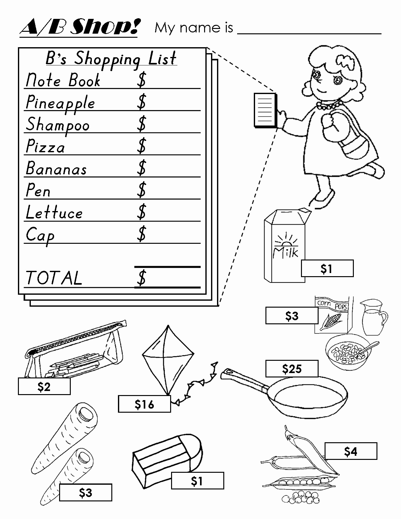 Grocery Shopping Math Worksheets Best Of Shopping Resources A4