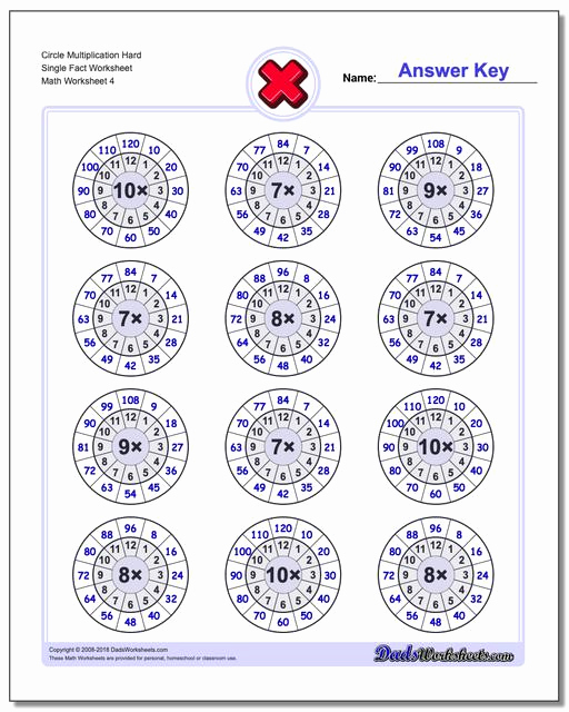 Hard Multiplication Worksheets Best Of Multiplication Fact Circles