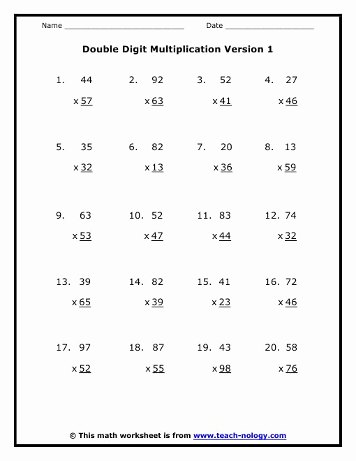Hard Multiplication Worksheets Lovely Hard Multiplication 2 Digit Problems