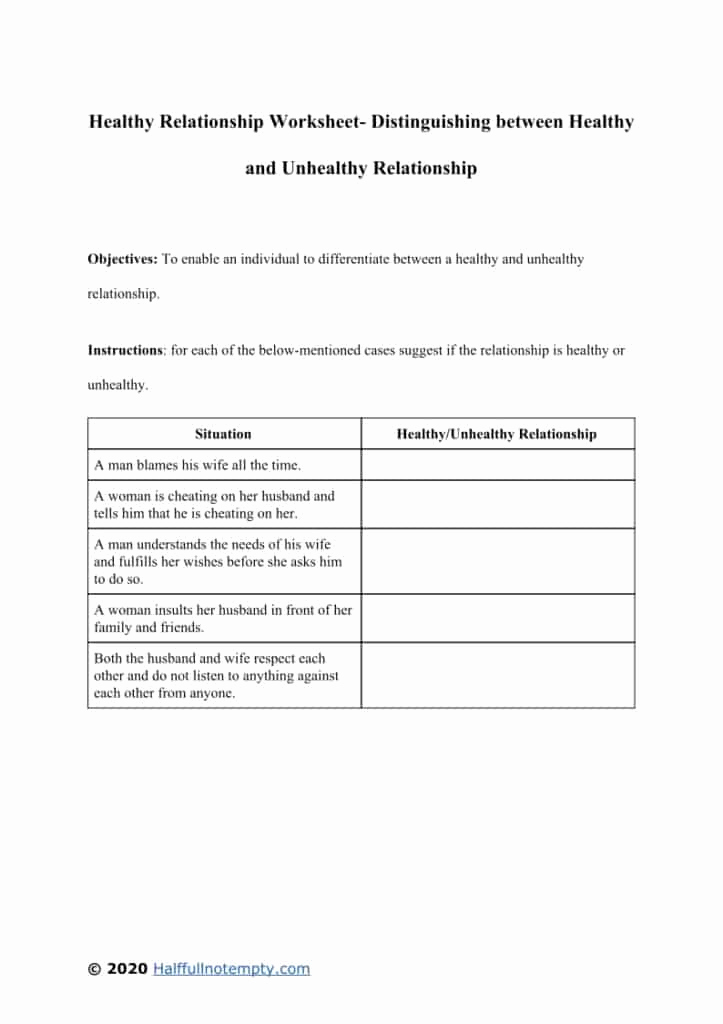 Healthy Relationships Worksheets Awesome Healthy Relationship Worksheets 9