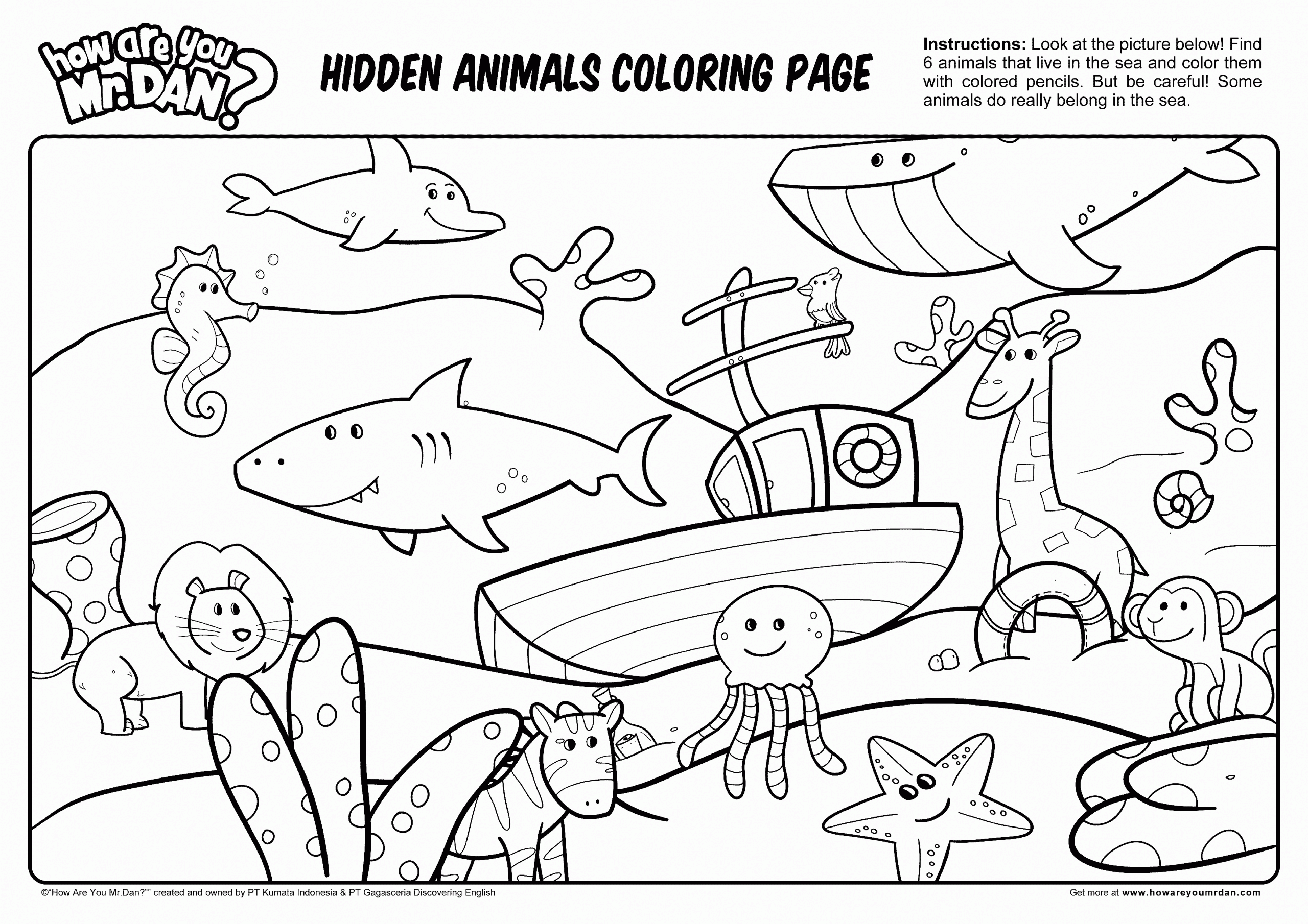 Hidden Animal Pictures Worksheets Fresh Hidden Animals Coloring Page Printables Kids How are