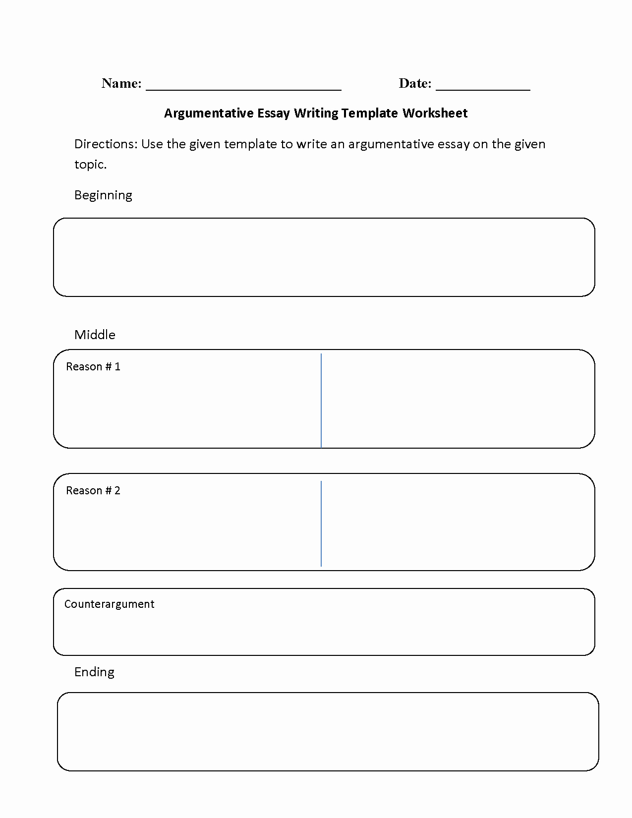 High School Essay Writing Worksheets New Argumentative Essay Writing Template Worksheet