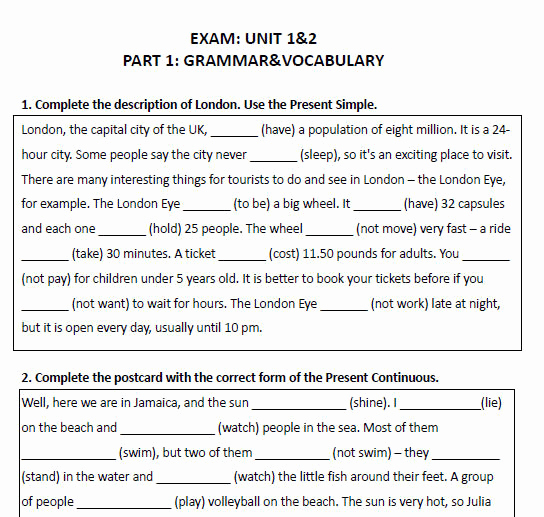High School Punctuation Worksheets Inspirational Sample High School Grammar Exam