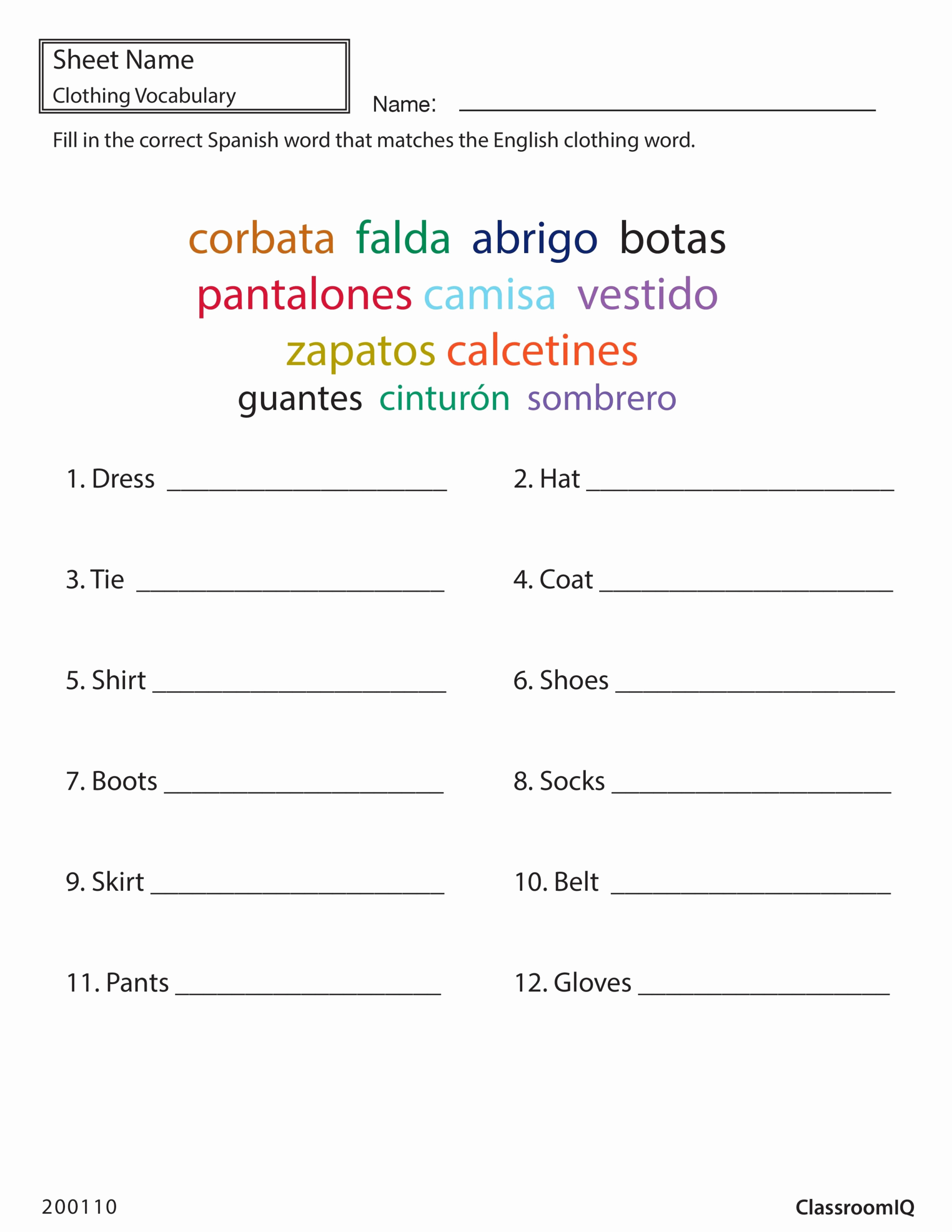 High School Spanish Worksheets Beautiful Spanish 1 Worksheets for High School