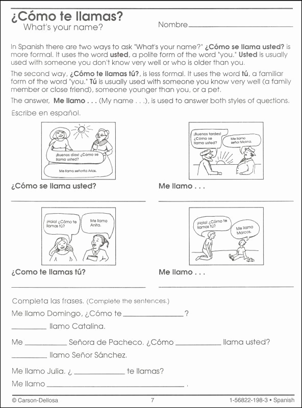 High School Spanish Worksheets Lovely Spanish Worksheets for Middle School
