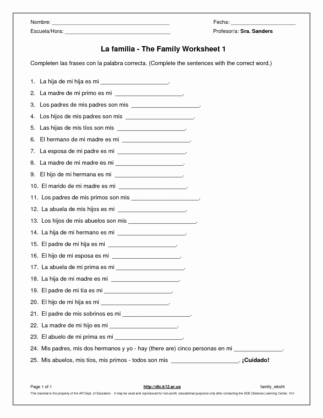 High School Spanish Worksheets Unique Spanish 1 Worksheets for High School Pdf