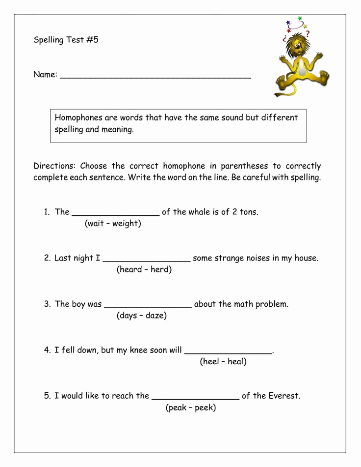 Homograph Worksheets 5th Grade Awesome Homophones Worksheet 5th Grade In 2020
