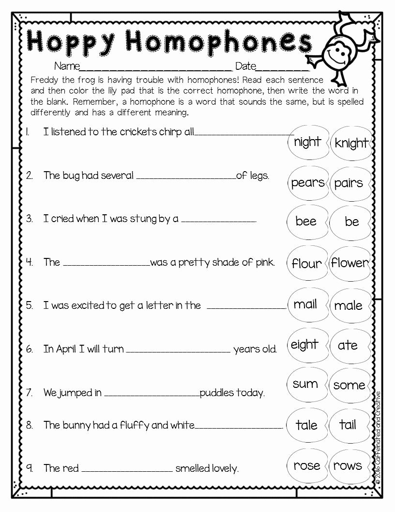 Homograph Worksheets 5th Grade New Homophones Worksheet 5th Grade