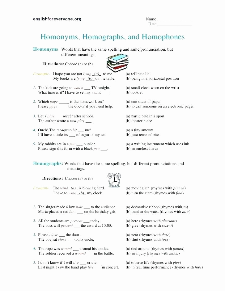 Homograph Worksheets 5th Grade Unique Homophones Worksheet 5th Grade Homograph Worksheets 5th