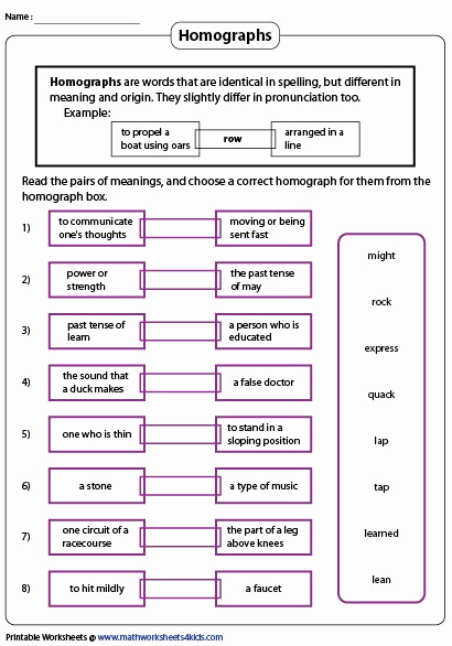 Homographs Practice Worksheets Awesome Printable Homograph Worksheets