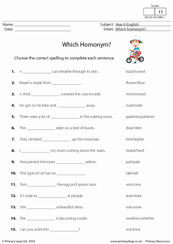 Homographs Practice Worksheets Beautiful 16 Free Homonyms Worksheets