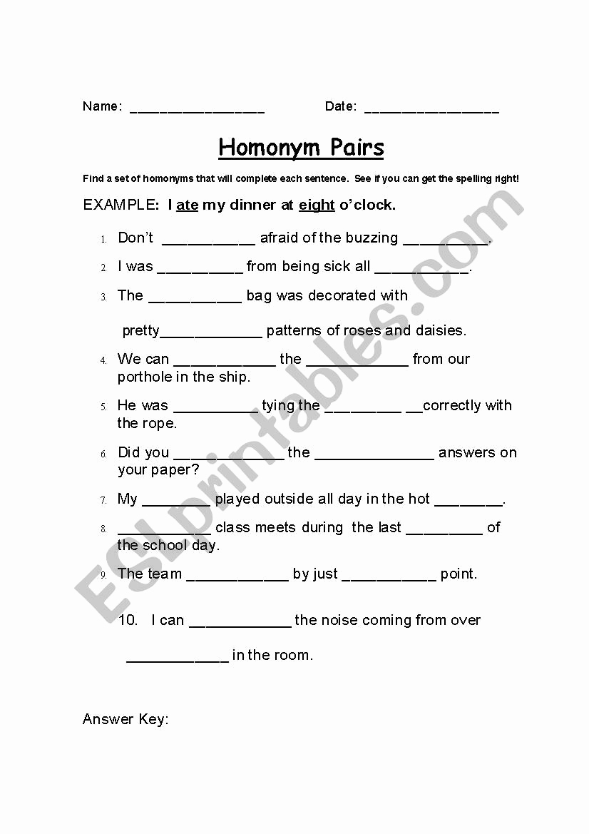Homonym Worksheets High School Unique Homonym Worksheets High School – Worksheet From Home