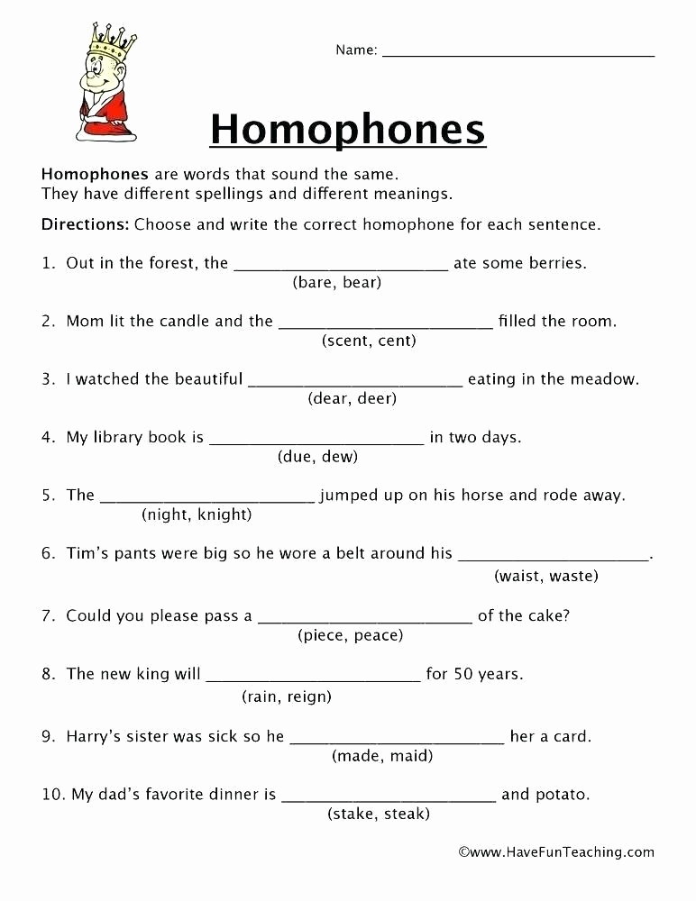 Homophone Worksheets Middle School Beautiful Homophones and Homographs Worksheets Homophone Worksheets