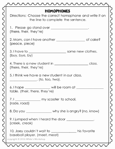 Homophone Worksheets Middle School Luxury Students Can Practice Tricky Homophones with This Print