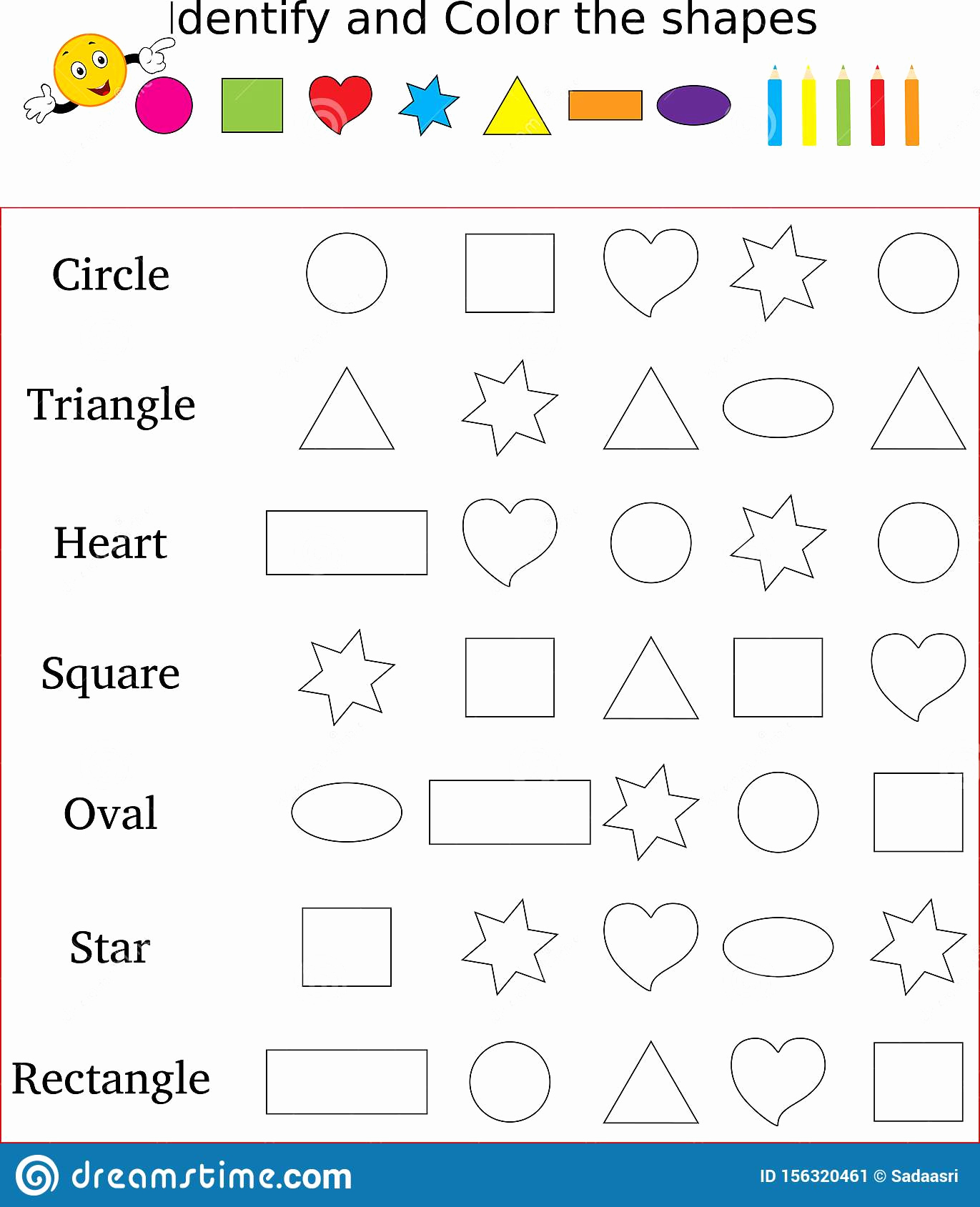 Identify Shapes Worksheet Kindergarten Lovely Worksheet Identify &amp; Count Basic Shapes Cartoon Vector