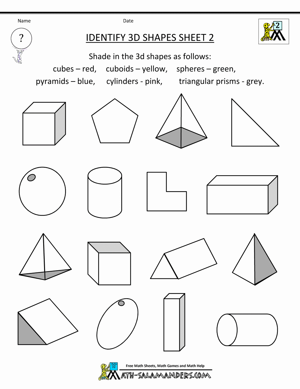 Identifying Shapes Worksheets Elegant Second Grade Geometry