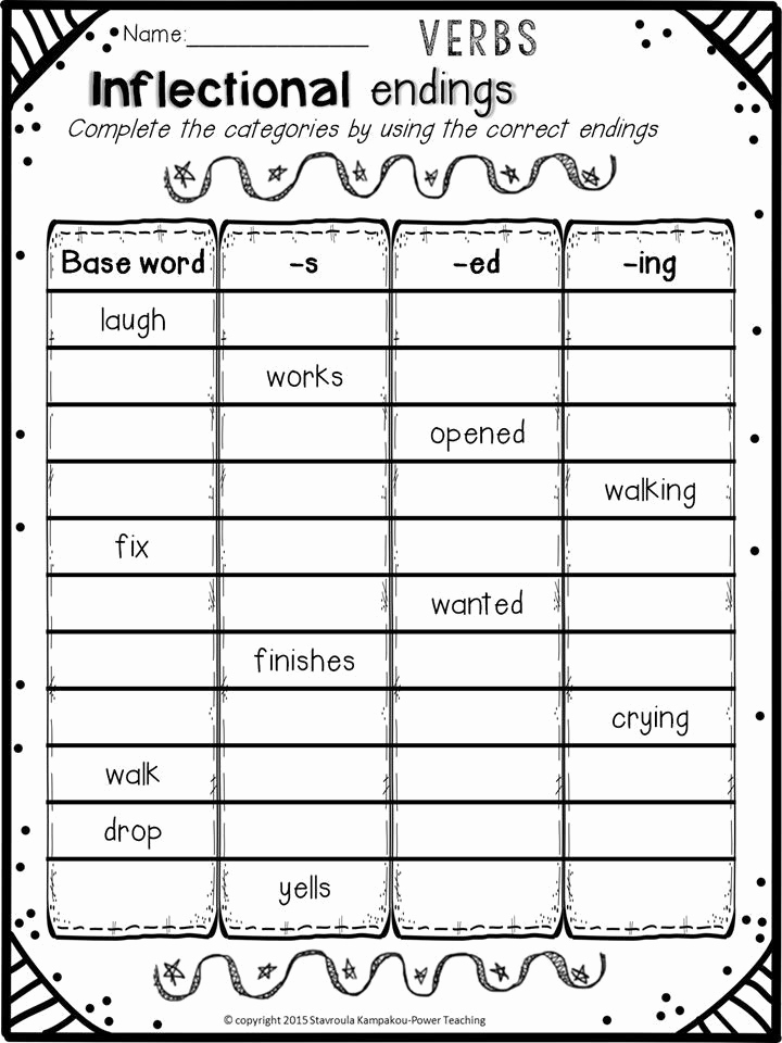 Inflectional Endings Worksheets 2nd Grade Inspirational Image Result for Inflectional Endings Worksheet