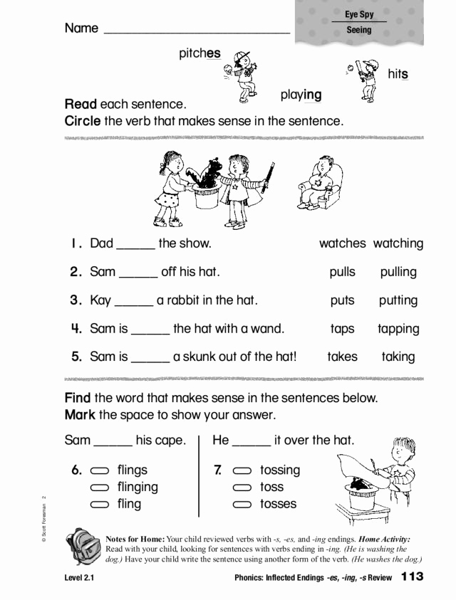 Ing Endings Worksheets Awesome Phonics Inflected Endings Es Ing and S Worksheet for