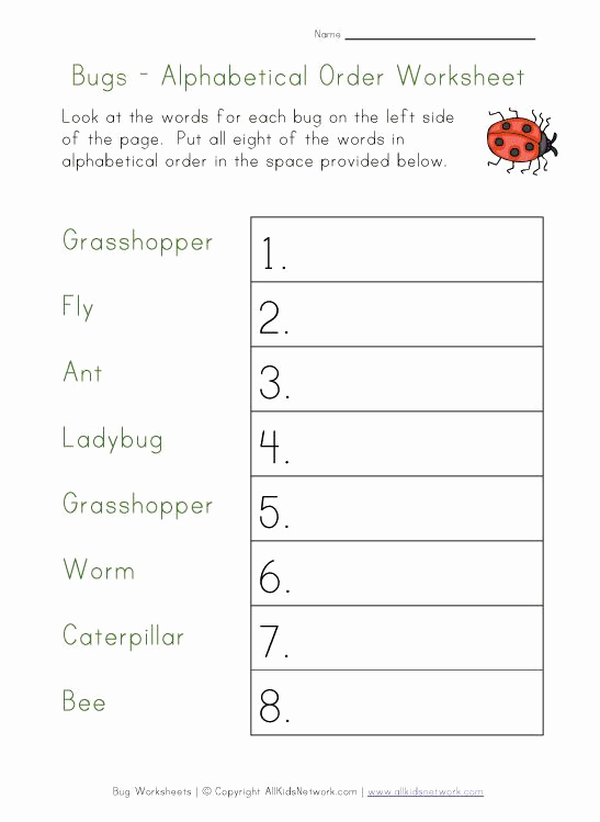 Insect Worksheets for First Grade Inspirational Bug Worksheets for Kids