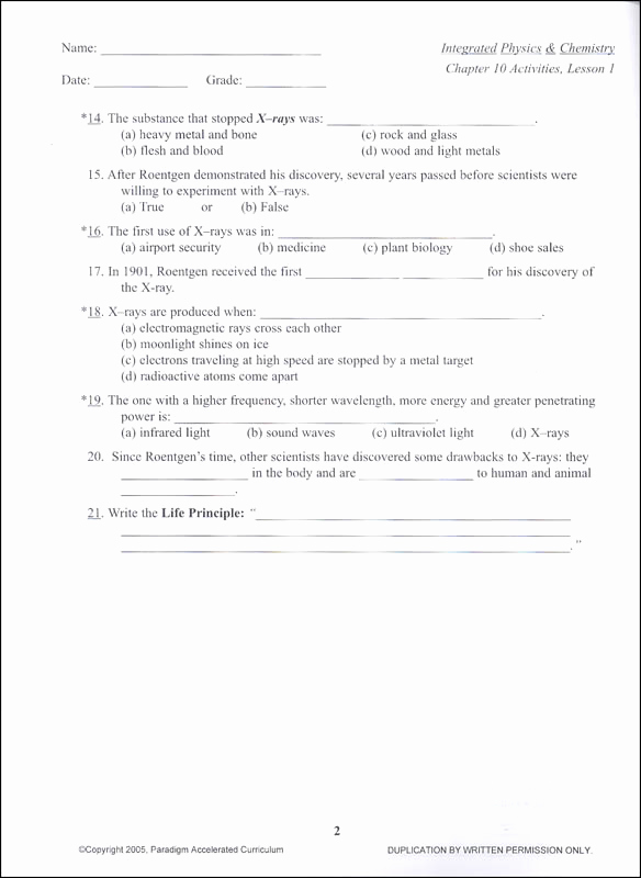 Integrated Physics and Chemistry Worksheets Best Of Integrated Physics and Chemistry Chapter 10 Activities