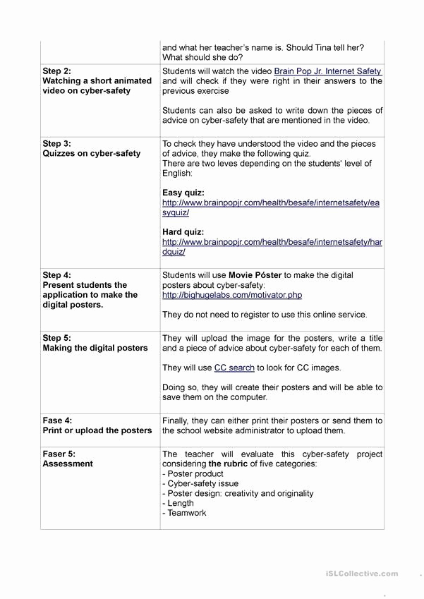 Internet Safety Worksheets Printable Fresh Internet Safety Worksheets Printable Cybersafety Project