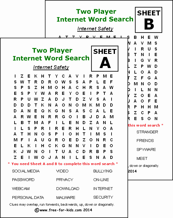 Internet Safety Worksheets Printable Inspirational Internet Safety Word Search Puzzle for Kids for