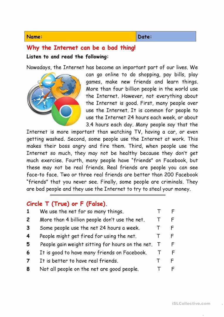 Internet Safety Worksheets Printable Unique Internet Safety Worksheets Printable why the Internet Can