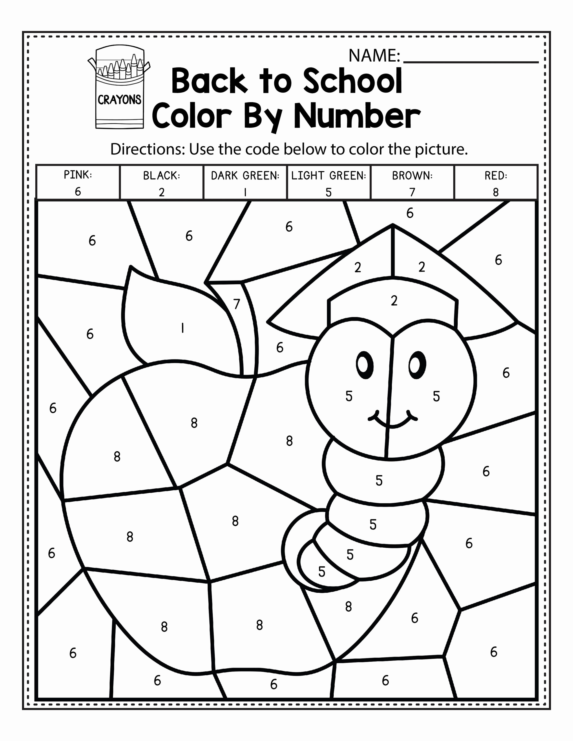 Kindergarten Color By Number Worksheets New Easy Color By Number Worksheets For Kindergarten