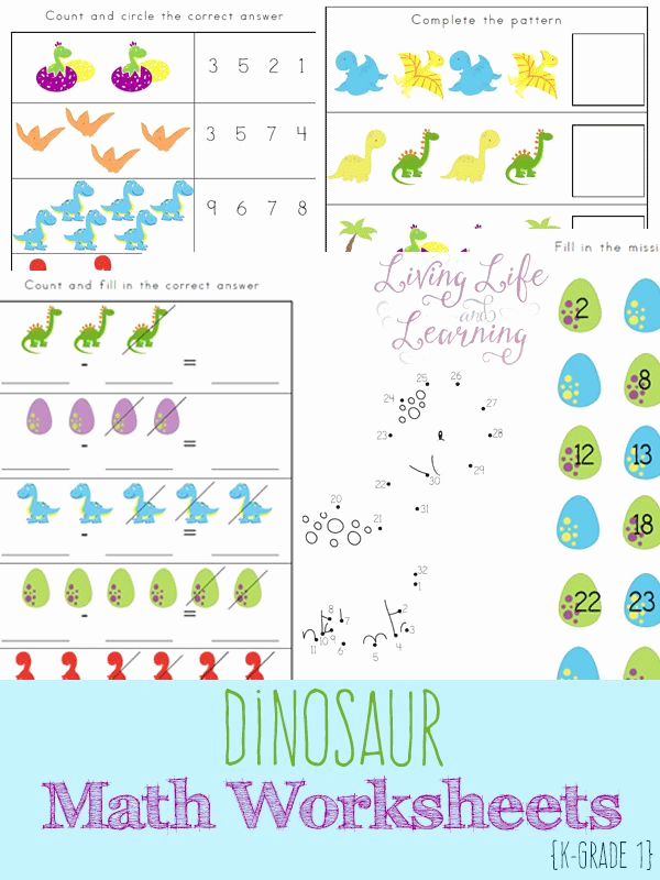 Kindergarten Dinosaur Worksheets Beautiful Free Dinosaur Kindergarten Math Worksheets