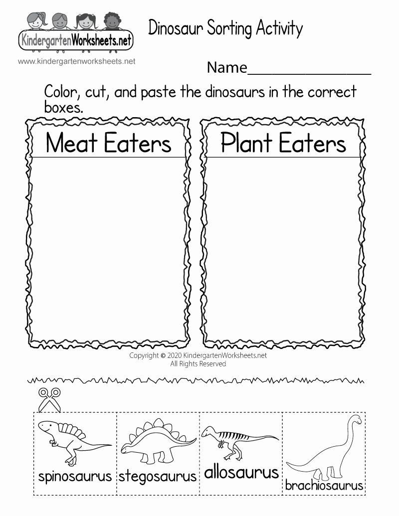 Kindergarten Dinosaur Worksheets Best Of Printable Dinosaur Worksheet Free Kindergarten Learning