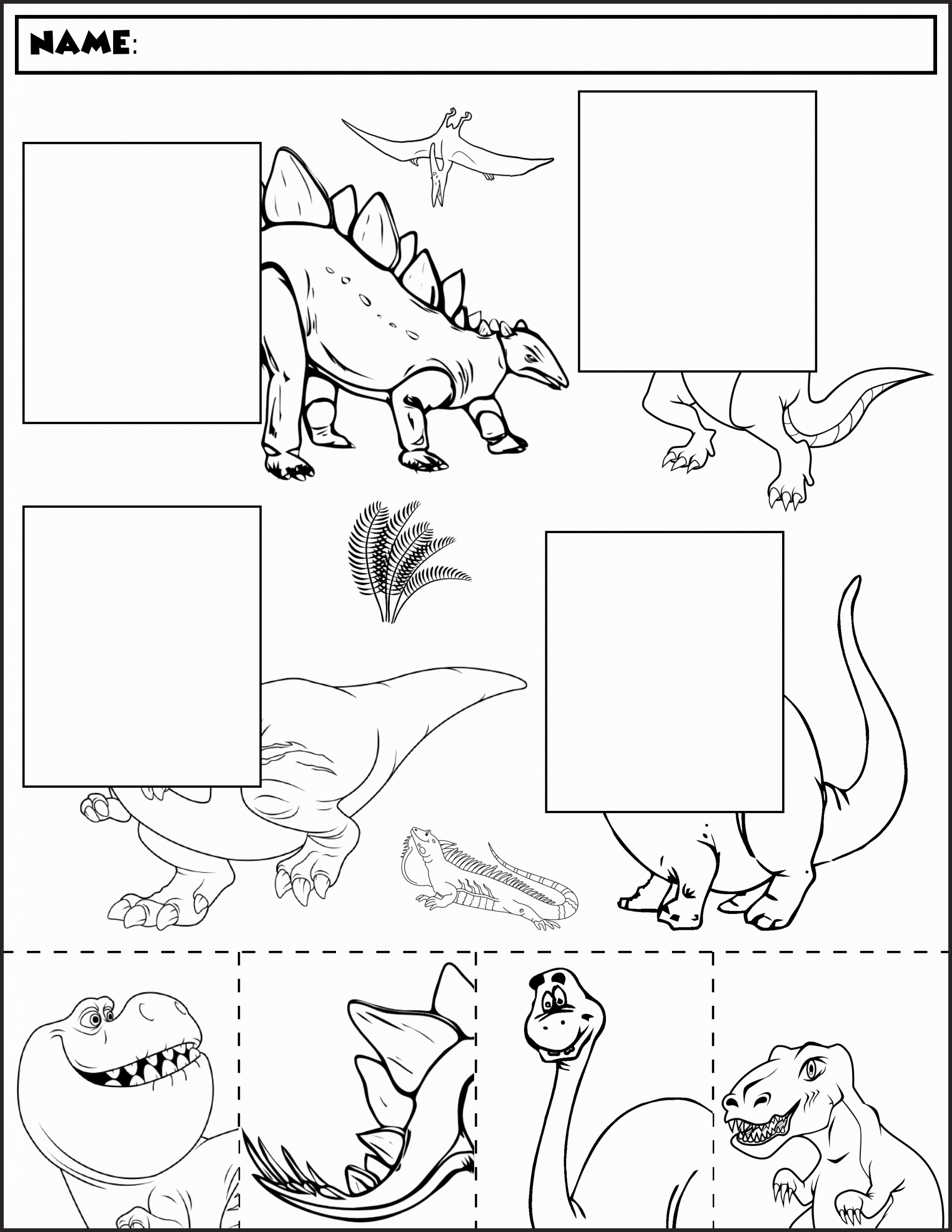 Kindergarten Dinosaur Worksheets Luxury Dinosaur Color and Match Group 2