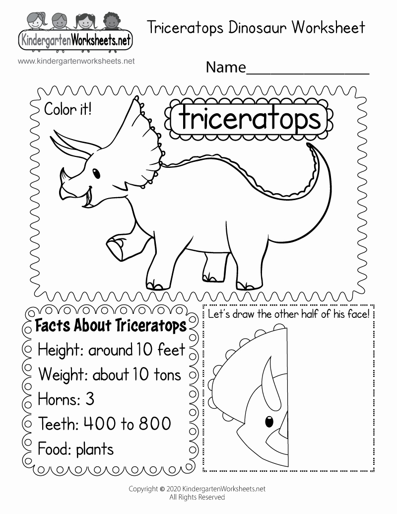 Kindergarten Dinosaur Worksheets New Dinosaur Worksheet Free Kindergarten Learning Worksheet