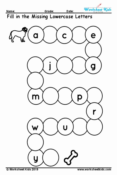 Kindergarten Lowercase Letters Worksheets Beautiful Lowercase Missing Alphabet Worksheet A to Z Free