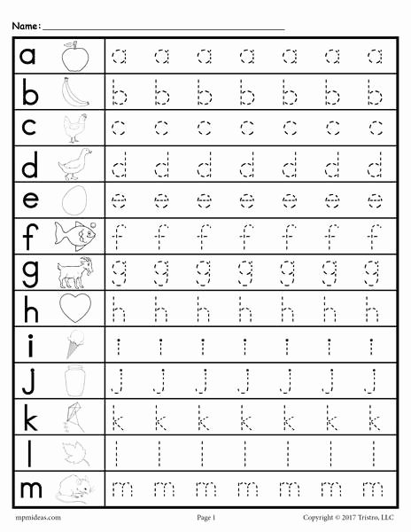 Kindergarten Lowercase Letters Worksheets Inspirational Free Lowercase Letter Tracing Worksheets – Supplyme