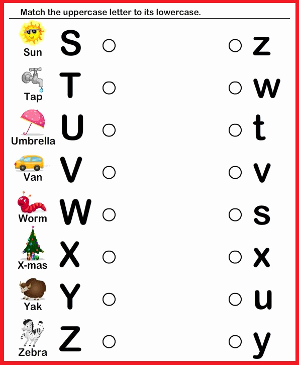 Kindergarten Lowercase Letters Worksheets Lovely Match Upper Case and Lower Case Letters 8