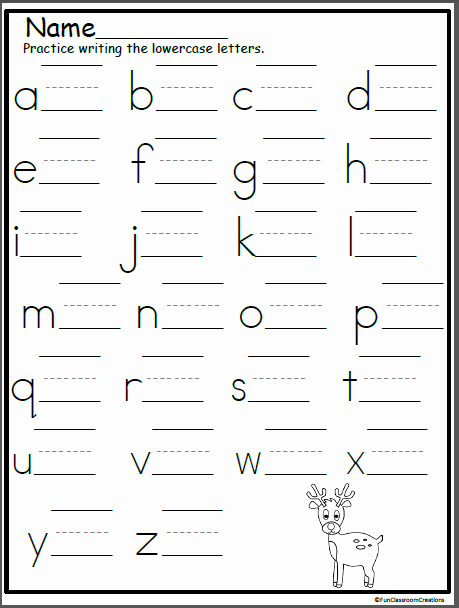 Kindergarten Lowercase Letters Worksheets Lovely Reindeer Lowercase Letter Writing Practice Madebyteachers