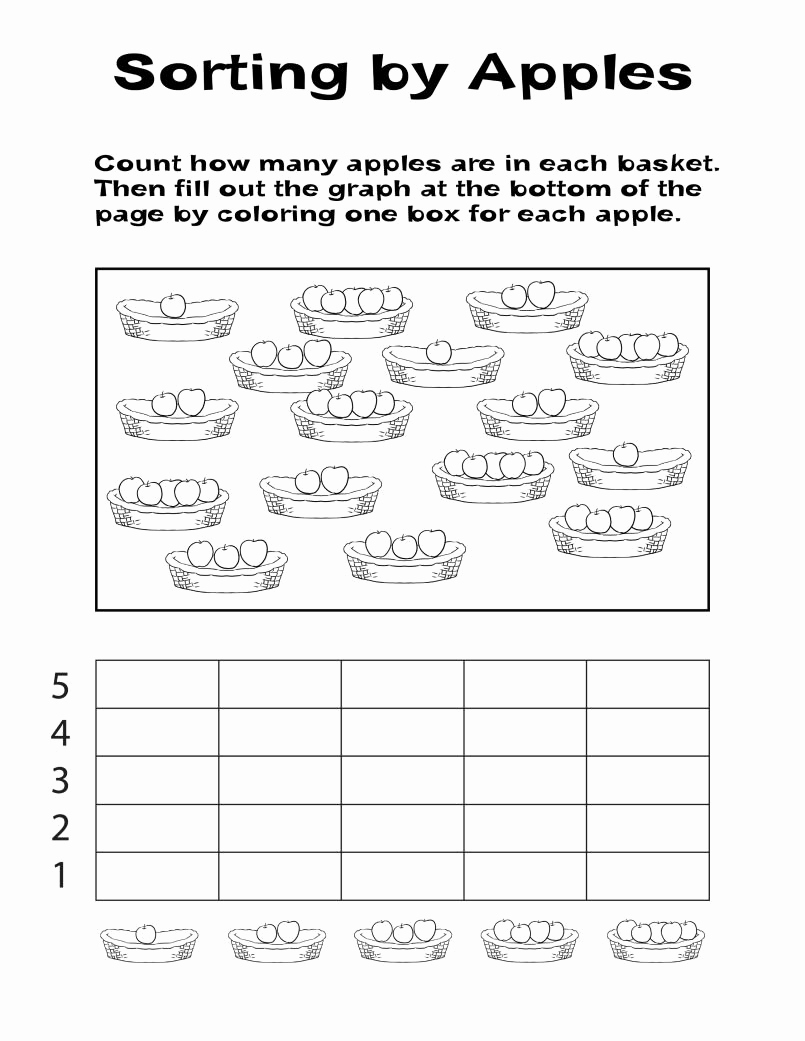 Kindergarten Math sorting Worksheets Elegant Apple sorting Worksheet for Kids