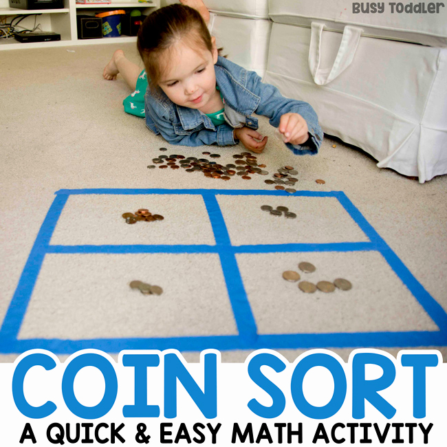 Kindergarten Math sorting Worksheets Lovely Coin sorting Preschool Math Activity Busy toddler
