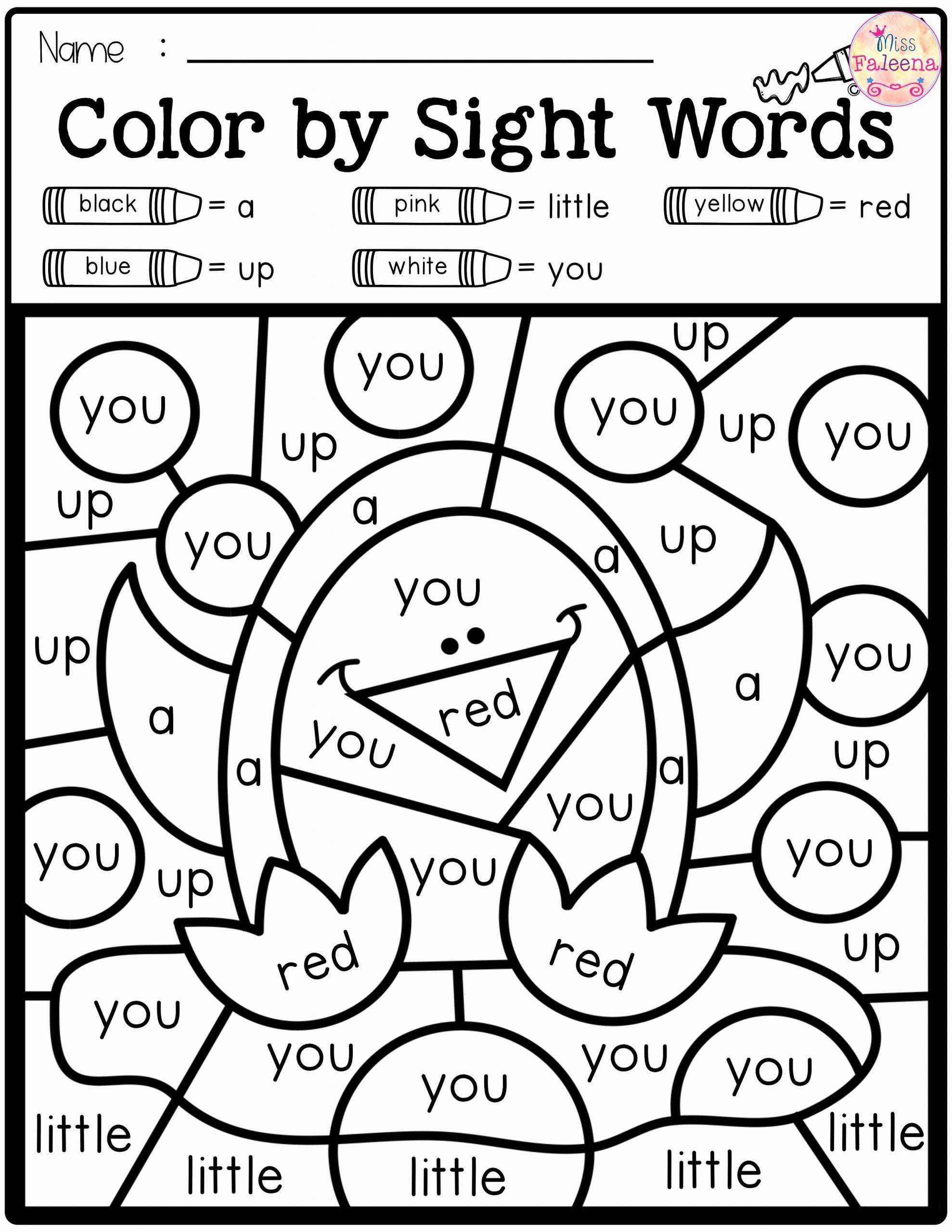 Kindergarten Sight Word Coloring Worksheets Best Of Free Color by Code Sight Words Pre Primer