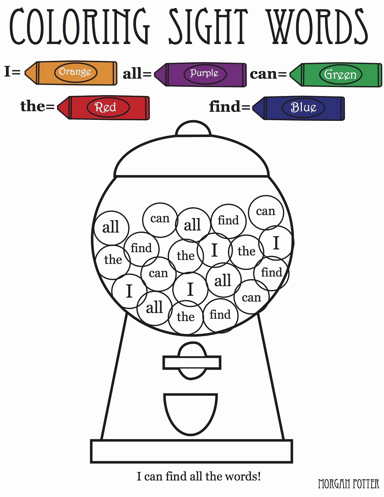 Kindergarten Sight Word Coloring Worksheets Unique Sight Word Coloring