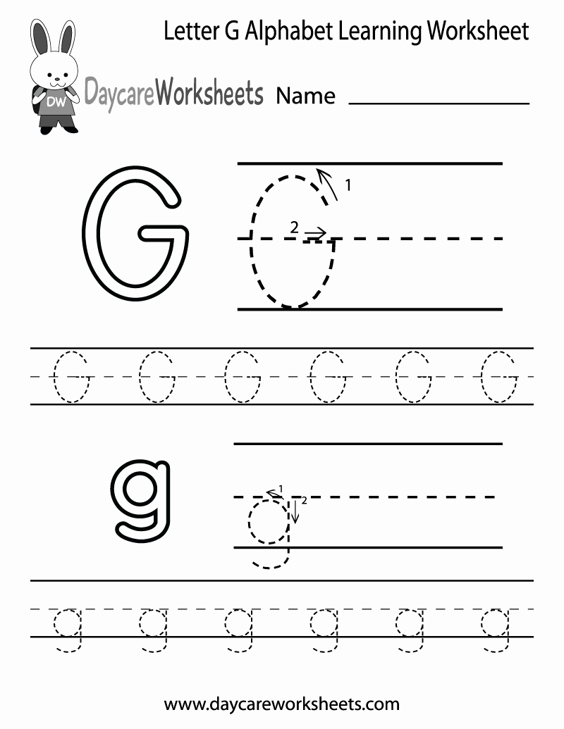Letter G Worksheets for Kindergarten Unique Free Letter G Alphabet Learning Worksheet for Preschool