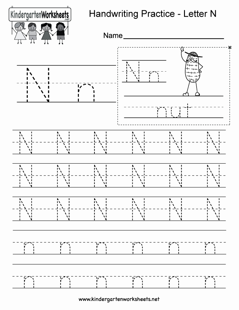 Letter N Worksheets for Kindergarten Fresh Letter N Writing Practice Worksheet Free Kindergarten